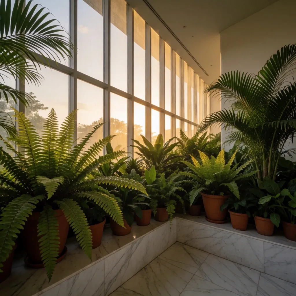Jakarta conservatory interior with botanical plants